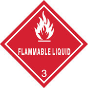 Zoro Select DOT Label, 4 In. H, Flammable Liquid, PK25 9CUV3