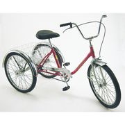Worksman Tricycle, Wire Basket, 24 In Wheel, Orange EXEC-CB-ORG