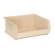 Quantum Storage Systems 75 lb Hang & Stack Storage Bin, Polypropylene, 16 1/2 in W, 7 in H, Ivory, 14 3/4 in L QUS250IV