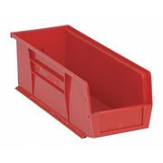 Quantum Storage Systems 50 lb Hang & Stack Storage Bin, Polypropylene, 5 1/2 in W, 5 in H, Red, 14 3/4 in L QUS234RD