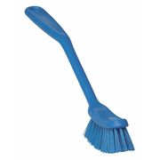 Vikan 1 in W Scrub Brush, Medium, 8 3/16 in L Handle, 11 in L Brush, Blue, Plastic, 11 in L Overall 42873