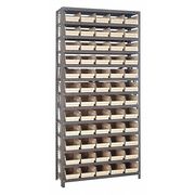 Quantum Storage Systems Steel Bin Shelving, 36 in W x 75 in H x 12 in D, 13 Shelves, Ivory 1275-102IV