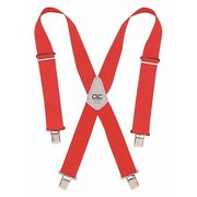 Clc Work Gear Tool Suspenders, Tool Belt Suspenders, Red, Elastic, 0 Pockets 110 RED