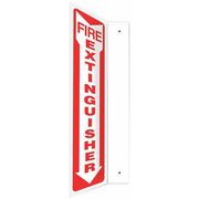 Accuform Fire Extinguisher Sign, 18 in Height, 4 in Width, Plastic, L-Shaped, English PSP426