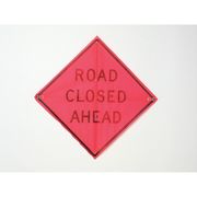 Eastern Metal Signs And Safety Road Closed Ahead Traffic Sign, 36 in Height, 36 in Width, Polyester, PVC, Diamond, English C/36-EMO-3FH-HD ROAD CLOSED AHEAD