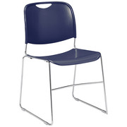 National Public Seating Stacking Chair, 8500 Series, Polypropylene Navy Blue, PK4 8505