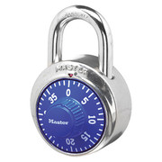 Master Lock Combination Padlock, Center, Blue/Silver 1506D