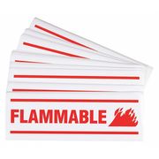 Brady Flammable Label, 3 1/2 in Height, 10 in Width, Paper, Vertical Rectangle, English 857