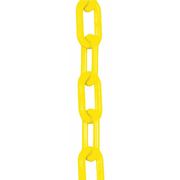 Zoro Select Plastic Chain, Yellow, Outdoor or Indoor, 2 in x 100 ft, Polyethylene, Gloss Finish 50002-100