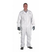Lakeland Hooded Disposable Coveralls, L, 25 PK, White, SBPP with Laminated Microporous Film, Zipper CTL428-LG