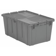 Orbis Gray Attached Lid Container, Plastic, 17.2 gal Volume Capacity FP243 Grey