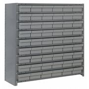 Quantum Storage Systems Steel Enclosed Bin Shelving, 36 in W x 39 in H x 12 in D, 10 Shelves, Gray CL1239-401GY