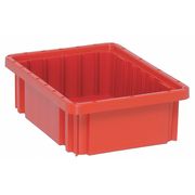 Quantum Storage Systems Divider Box, Red, Polypropylene, 10 7/8 in L, 8 1/4 in W, 3 1/2 in H, 0.1 cu ft Volume Capacity DG91035RD