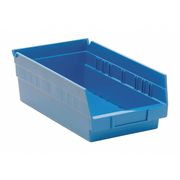 Quantum Storage Systems 50 lb Shelf Storage Bin, Polypropylene, 6 5/8 in W, 4 in H, Blue, 11 5/8 in L QSB102BL