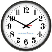 American Time 13-1/8" 24 Hour Face Wall Clock, Black E56BASD324G