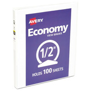 Avery 1/2" Round Economy Binder, White, 11 x 8.5 AVE05706