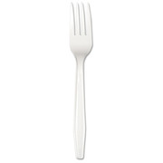 Zoro Select Disposable Fork, White, Plastic, PK1000, Wrapped/Unwrapped: Unwrapped V01839