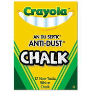 Crayola Chalk, Anti-Dust, White, PK12 501402