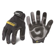 Ironclad Performance Wear Mechanics Gloves, L, Black, Ribbed Stretch Nylon GUG2-04-L