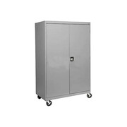 Sandusky Lee Solid Door Storage Cabinet, 46 in W, 78 in H, 24 in D, Light Gray TA4R462472-05