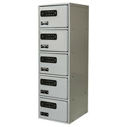 Hallowell Cell Phone Locker, (1) Wide, (5) Openings Light Gray UCTL192(30)-5A-E-PL