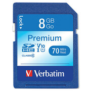 Verbatim Premium SDHC Memory Card, 8 GB,  VER96318