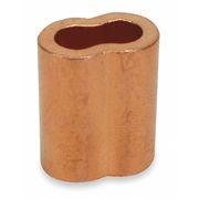 Dayton Wire Rope Sleeve, 1/8 In, Copper, PK25 1DLE6