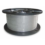 Dayton Cable, 3/16 IN, 250Ft, 840Lb, 7x19, Steel, Length: 250 ft 1DLA9