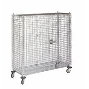 Zoro Select Wire Security Cart with Fixed Shelves 900 lb Capacity, 28 1/2 in W x 64 in L x 68 in H, 0 Shelves 1ECH1
