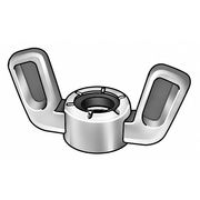Zoro Select Wing Nut, 3/8"-16, Zinc Alloy, Zinc Plated, 11/32 in Ht, 1-1/2 in Max Wing Span, 20 PK 4CAT2