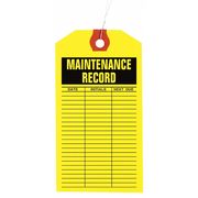 Zoro Select 3-1/8" x 6-1/4" Yellow Inspection Tag, Maintenance Log, Pk1000 1HAC2