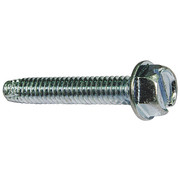 ZORO SELECT Thread Cutting Screw, 1/4" x 1/2 in, Zinc Plated Steel Hex Head Slotted Drive, 50 PK U67021.025.0050