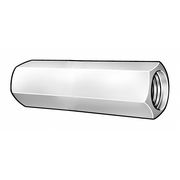 Zoro Select Coupling Nut, 5/16"-18, 18-8 Stainless Steel, Not Graded, Plain, 7/8 in Lg, 1/2 in Hex Wd, 5 PK 1HY28