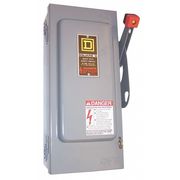 Square D Nonfusible Safety Switch, Heavy Duty, 600V AC/DC, 3PST, 30 A, NEMA 3R HU361RB