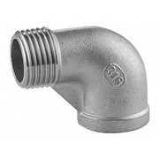 Zoro Select 304 Stainless Steel 90 Street Elbow, 1/2 in x 1/2 in Fitting Pipe Size, Male NPT x Female NPT 40SE113N012