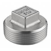 Zoro Select 1/4" MNPT 304 SS Square Head Plug 40SQ112N014