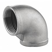 Zoro Select 304 Stainless Steel 90 Elbow, 3/4 in x 3/4 in Fitting Pipe Size, Female NPT x Female NPT 409E111N034
