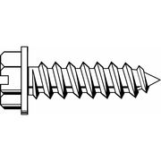 ZORO SELECT Sheet Metal Screw, #10 x 2 1/2 in, Zinc Plated Steel Flange Hex Head Slotted Drive, 100 PK SMHWI-1002500SL-100P