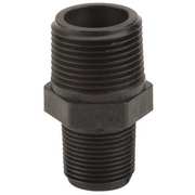 Zoro Select Reducing Nipple, Polypropylene, 1" x 3/4", Schedule 80, 300 psi Max Pressure RN100-075