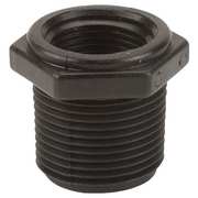 Zoro Select Reducing Bushing, Polypropylene, 1" x 3/4", Schedule 80, 300 psi Max Pressure RB100-075