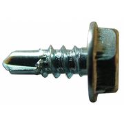 Zoro Select Self-Drilling Screw, #10 x 5/8 in, Zinc Plated Steel Hex Head External Hex Drive, 100 PK U31810.019.0062