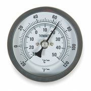 Zoro Select Bimetal Thermom, 3 In Dial, -20 to 120F, Stem Length: 4 in 1NFY8