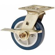 Zoro Select Swivel Plate Caster, Poly, 6 in., 900 lb. 1NUX5