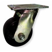 Zoro Select Swivel Plate Caster, Steel, 5 in., 1000 lb., B 1NVC3