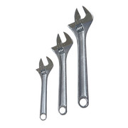 Westward 3-Piece Chrome Adjustable Wrench Set (6 in, 8 in, 10 in) 1NYB8