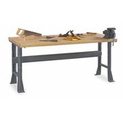 Tennsco Work Bench with Butcher Block Top and Flared Legs, Butcher Block, 60" W, 33-3/4" Height, 3800 lb. WB-1-3660W