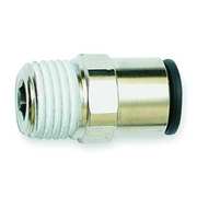 Legris Nylon Male Connector, Push-to-Connect x MNPT, For 1/4 in Tube OD, For 1/4 in Pipe Size, Black, 10 PK 3175 56 14