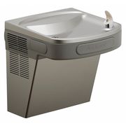 Elkay Single Drinking Fountain, On-Wall, Non-Filtered, Refrigerated, Front Pushbar, 19-7/8 in H, Gray EZS8L