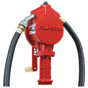 Fill-Rite Hand Operated Drum Pump, 3/4 in FNPT, Hose & Nozzle, Bung, Rotary, 10 gal per 100 revolutions FR112