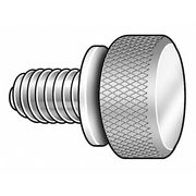 ZORO SELECT Thumb Screw, #6-32 Thread Size, Plain 18-8 Stainless Steel, 1/8 in Head Ht, 1/4 in Lg, 5 PK WFTSSS1